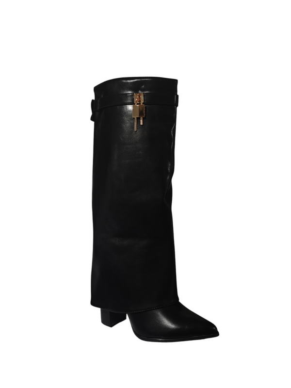 Botas Altas Cuero Tacón