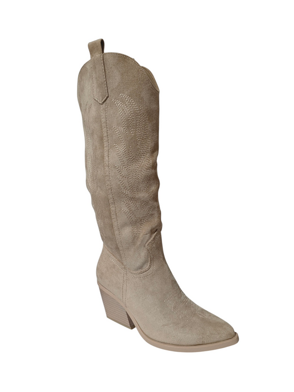 Botas Altas Bordadas Terciopelo
