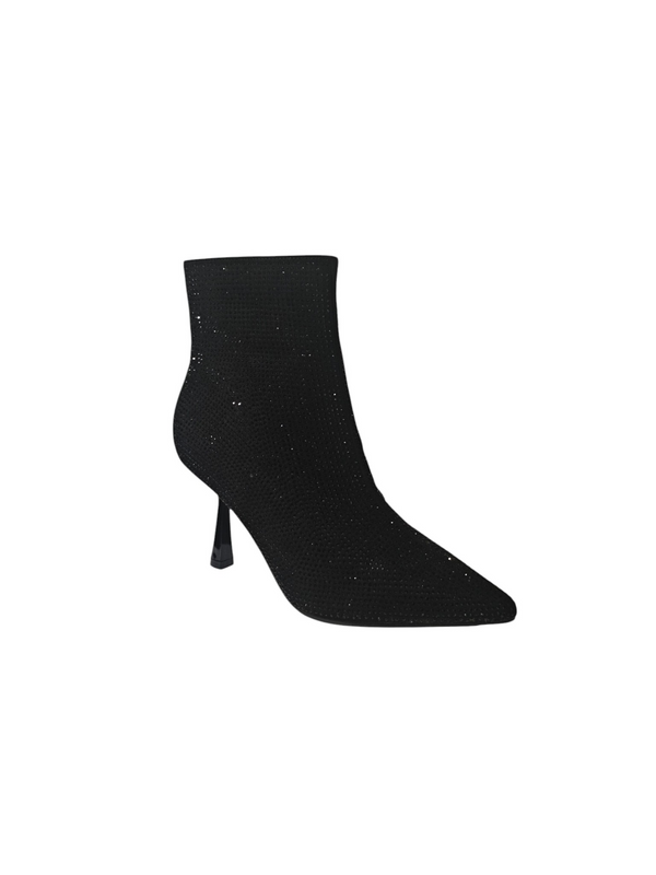 Botines Tacón Fino Tira Brillos