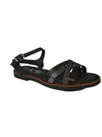 Sandalias Planas Tiras Cruzadas Brillo
