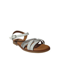 Sandalias Planas Tiras Cruzadas Brillo