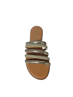 Sandalias Pala Tiras Doradas y Brillo