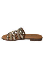 Sandalias Pala Tiras Doradas y Brillo
