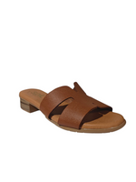 Sandalias Tacón Piel Marrón