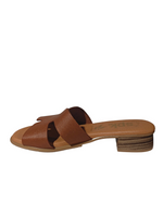 Sandalias Tacón Piel Marrón