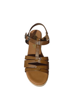 Sandalias Cuña Plataforma Piel Marrón