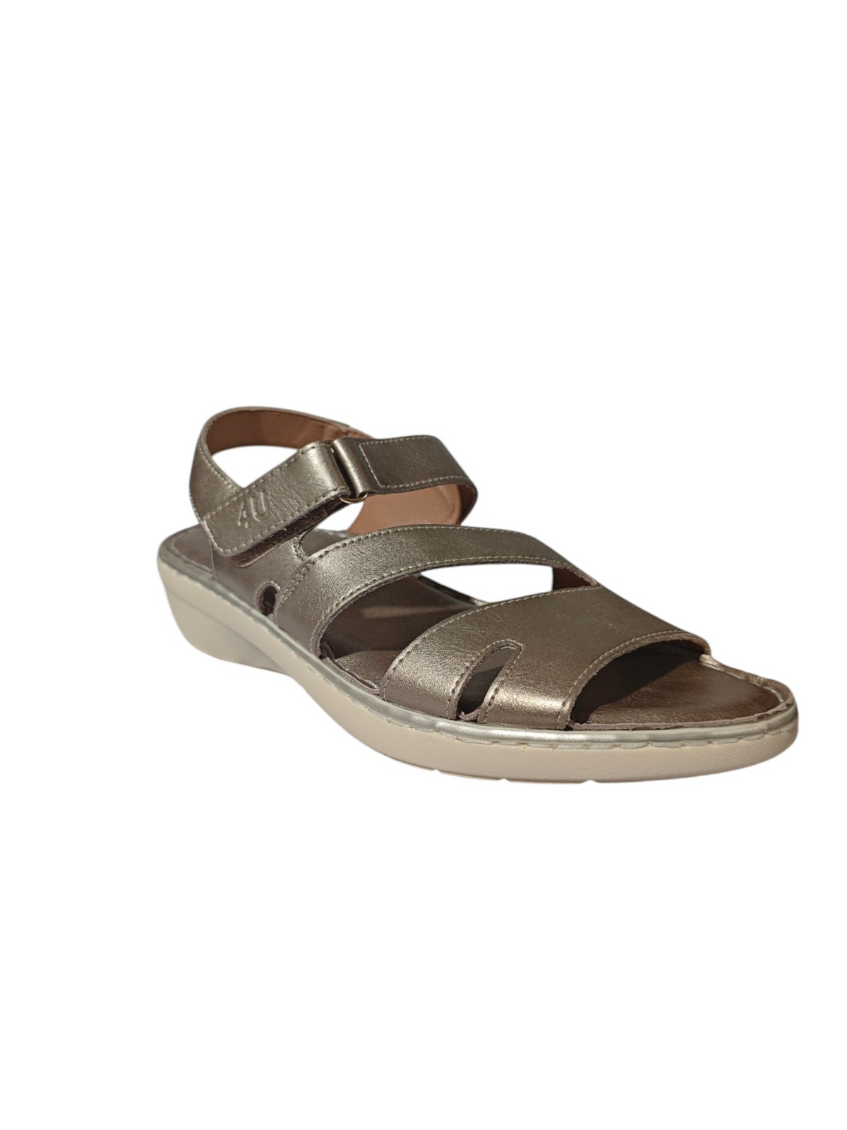 Sandalias Confort Piel Metalizada