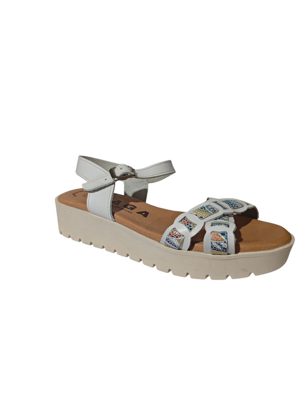 Sandalias Plataforma Blanca Multicolor