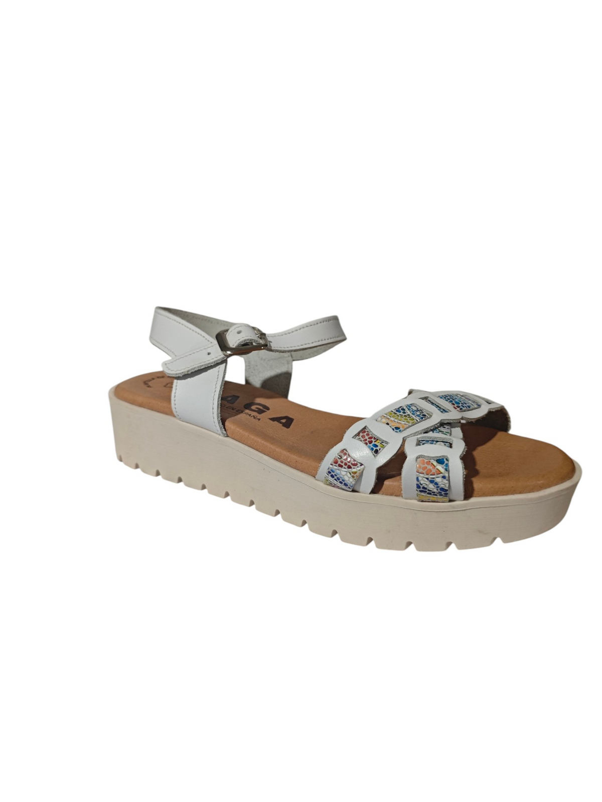 Sandalias Plataforma Blanca Multicolor